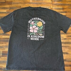 NEW Motherhood is Kingdom Work Black Graphic T-Shirt
